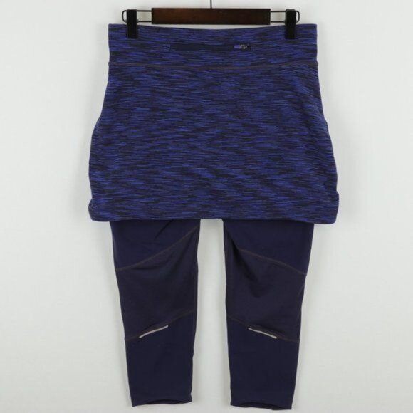 Athleta Aurora Contender 2 in 1 Women's Small Purple Skirted Athletic Leggings - Picture 4 of 10